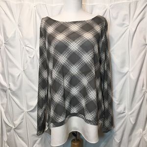 The Limited sheer plaid top xl